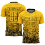 Sublimation Fußballtrikot Schwarz Gelb Uniform Custom