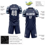 Uniform Navy Trikot Sublimation Fußball Weiß-Camo Custom Uniform Navy Trikot Sublimation Fußball Weiß-Camo Custom