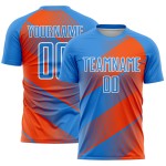 Benutzerdefinierte Pulver Orange-Weiß Uniform Blau Sublimation Jersey Fußball Linie Benutzerdefinierte Pulver Orange-Weiß Uniform Blau Sublimation Jersey Fußball Linie