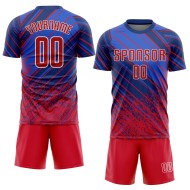 Benutzerdefinierte Fußball Rot-Weiß Sublimation Uniform Trikot Royal