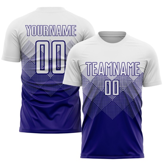 Dunkelweißes Uniformtrikot Lila Fußball Sublimation Custom Dunkelweißes Uniformtrikot Lila Fußball Sublimation Custom