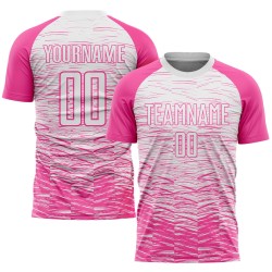Uniform Sublimation Custom Jersey Fußball Weiß Rosa