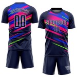 Fußball Figur Trikot Sublimation Custom Royal-Pink Uniform Navy