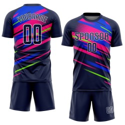 Fußball Figur Trikot Sublimation Custom Royal-Pink Uniform Navy