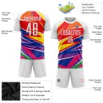 Abbildung Sublimation Weiß-Rot Uniform Jersey Fußball Custom Abbildung Sublimation Weiß-Rot Uniform Jersey Fußball Custom