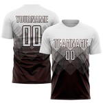 Benutzerdefinierte weiße Fußball-Trikot Uniform Sublimation braun