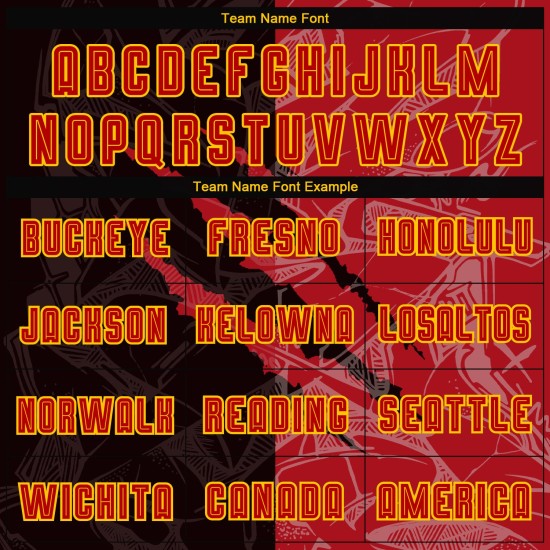 Benutzerdefinierte Graffiti Jersey Rot-Gold Uniform Muster Scratch Fußball Sublimation