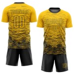 Sublimation Fußballtrikot Schwarz Gelb Uniform Custom