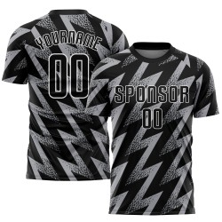 Fußball Sublimation Jersey Grau Schwarz-Weiß Uniform Custom