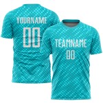 Jersey Fußball Weiß Benutzerdefinierte Uniform Sublimation Aqua