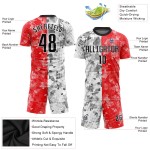 Jersey Sublimation Custom Rot Schwarz-Weiß Fußballuniform