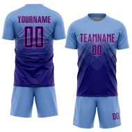 Benutzerdefinierte dunkle Uniform Lila-Rosa Hellblau Fußball Sublimation Jersey