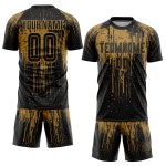 Sublimation Fußball Gold Jersey Schwarz Custom Uniform Alt