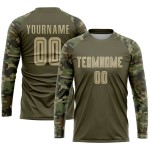 Sublimation zum Fußballdienst, benutzerdefiniertes Salute-Uniform-Trikot Vegas Gold-Camo Olive Sublimation zum Fußballdienst, benutzerdefiniertes Salute-Uniform-Trikot Vegas Gold-Camo Olive