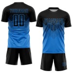 Benutzerdefinierte Sublimation Schwarz Fußball Pulver Jersey Uniform Blau Benutzerdefinierte Sublimation Schwarz Fußball Pulver Jersey Uniform Blau