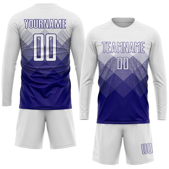 Dunkelweißes Uniformtrikot Lila Fußball Sublimation Custom Dunkelweißes Uniformtrikot Lila Fußball Sublimation Custom