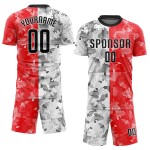 Jersey Sublimation Custom Rot Schwarz-Weiß Fußballuniform