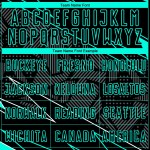 Jersey Uniform Sublimation Aqua Custom Schwarz Fußball Linien