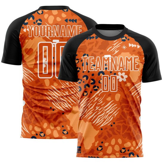 Uniform Jersey Orange Custom Bay Afrikanische Muster Sublimation Fußball Orange-Schwarz