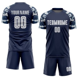 Uniform Navy Trikot Sublimation Fußball Weiß-Camo Custom