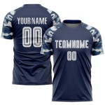 Uniform Navy Trikot Sublimation Fußball Weiß-Camo Custom Uniform Navy Trikot Sublimation Fußball Weiß-Camo Custom