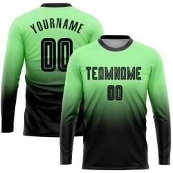 Fade Pea Jersey Custom Fashion Sleeve Uniform Fußball Sublimation Lange Schwarz Grün