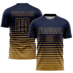 Sublimation Gold Nadelstreifen Navy Fußball Verblassen Uniform Jersey Custom Old Fashion