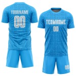 Home Weiß Blau Sublimation Uniform Fußball Jersey Licht Custom