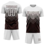 Benutzerdefinierte weiße Fußball-Trikot Uniform Sublimation braun