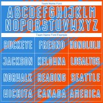 Benutzerdefinierte Pulver Orange-Weiß Uniform Blau Sublimation Jersey Fußball Linie Benutzerdefinierte Pulver Orange-Weiß Uniform Blau Sublimation Jersey Fußball Linie