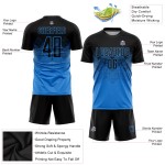 Benutzerdefinierte Sublimation Schwarz Fußball Pulver Jersey Uniform Blau Benutzerdefinierte Sublimation Schwarz Fußball Pulver Jersey Uniform Blau