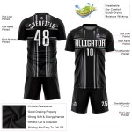 Sublimation Schwarz Custom Weiß-Grau Uniform Jersey Fußball