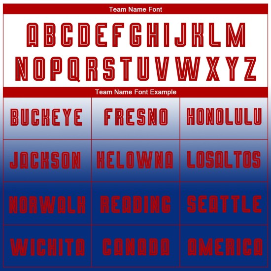 Jersey Langarm Fade Uniform Rot-Royal Custom Weiß Sublimation Fußball Mode