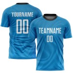 Fußball Sublimation Licht Custom Weiß-Schwarz Uniform Jersey Blau