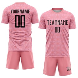 Fußballuniform Rosa Trikot Formen Rosa Mittel Geometrisch Schwarzlicht Sublimation Custom